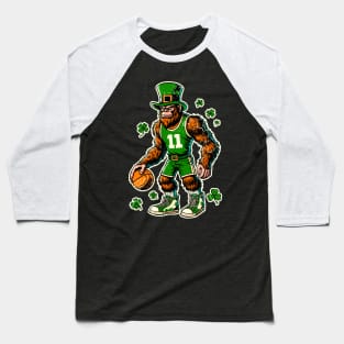 St Patrick's Day Retro Big Foot Irish Leprechaun Sasquatch Squatch Baseball T-Shirt